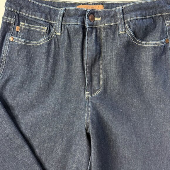 Judy Blue Jeans Women's Dark Wash Wide Leg 5-Pocket 31-Waist - Picture 3 of 10